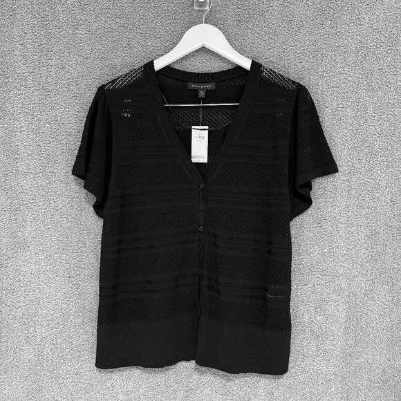 Banana Republic Short Sleeve Pointelle Lace Knit Cardigan / Top - Picture 2 of 7